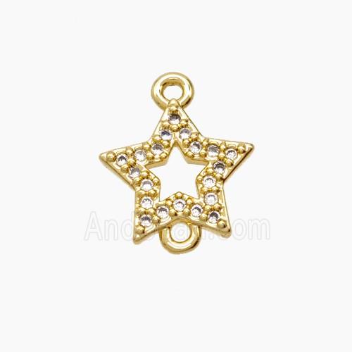 Copper Pendant Pave Zircon, Gold Plated