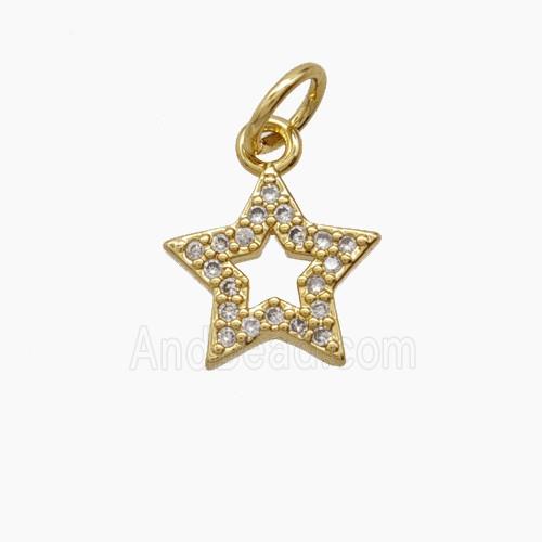 Copper Pendant Pave Zircon, Gold Plated