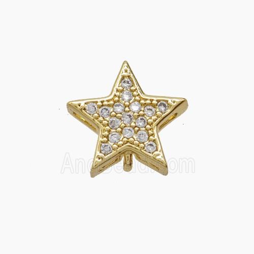 Copper Pendant Pave Zircon, Gold Plated
