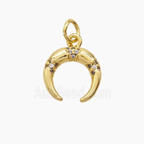 Copper Pendant Pave Zircon, Gold Plated