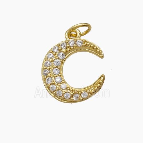 Copper Pendant Pave Zircon, Gold Plated