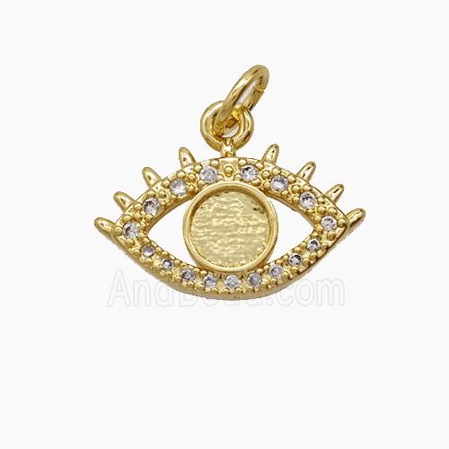 Copper Eye Pendant Pave Zirconia 18K Gold Plated
