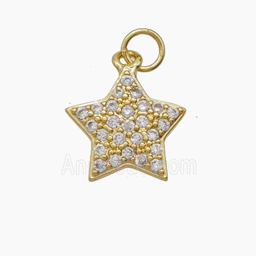 Copper Pendant Pave Zircon, Gold Plated