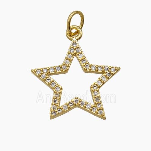 Copper Pendant Pave Zircon, Gold Plated