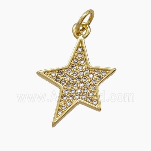 Copper Pendant Pave Zircon, Gold Plated