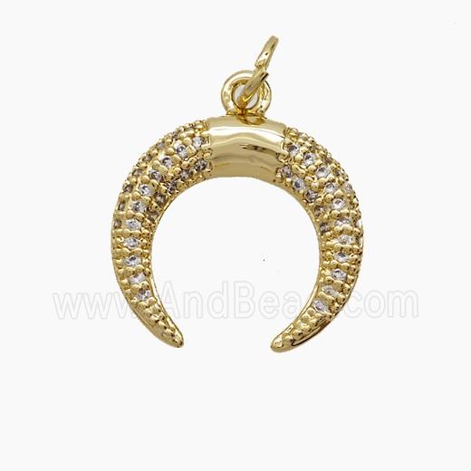 Copper Pendant Pave Zircon, Gold Plated