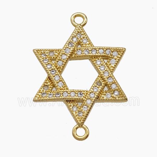 Copper Pendant Pave Zircon, Gold Plated
