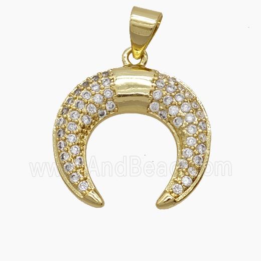 Copper Pendant Pave Zircon, Gold Plated