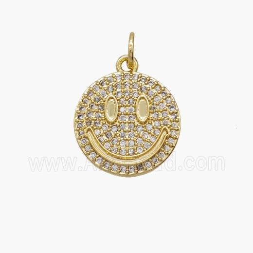 Copper Pendant Pave Zircon, Gold Plated