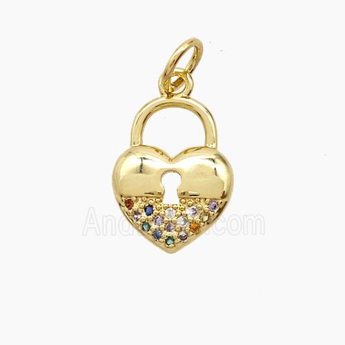 Copper Pendant Pave Zircon, Gold Plated