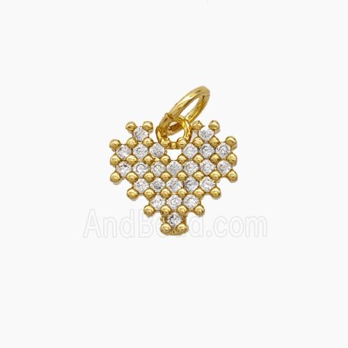 Copper Pendant Pave Zircon, Gold Plated