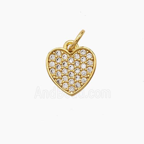 Copper Pendant Pave Zircon, Gold Plated