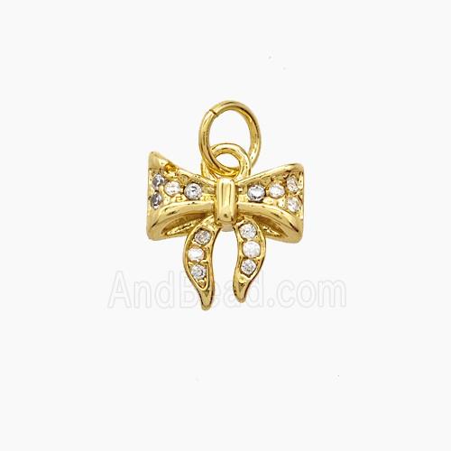 Copper Pendant Pave Zircon, Gold Plated