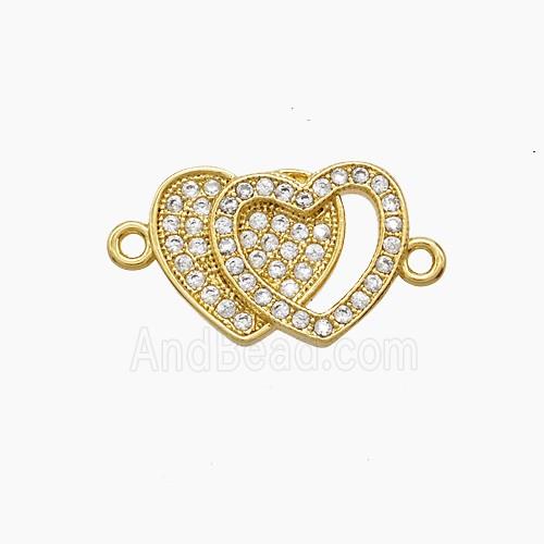 Copper Pendant Pave Zircon, Gold Plated