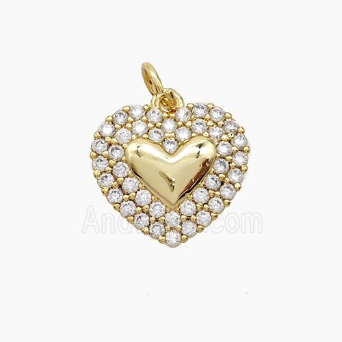Copper Pendant Pave Zircon, Gold Plated