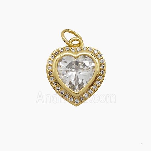 Copper Pendant Pave Zircon, Gold Plated