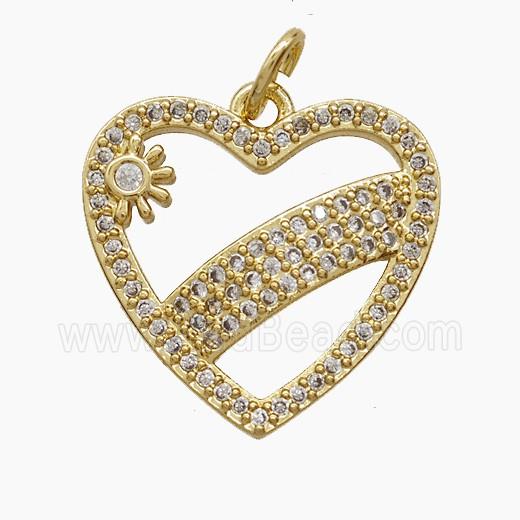 Copper Pendant Pave Zircon, Gold Plated