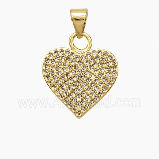 Copper Pendant Pave Zircon, Gold Plated