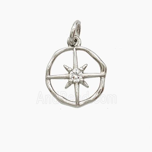 Copper Pendant Pave Zircon, Gold Plated