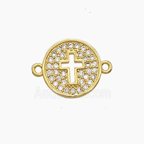 Copper Pendant Pave Zircon, Gold Plated