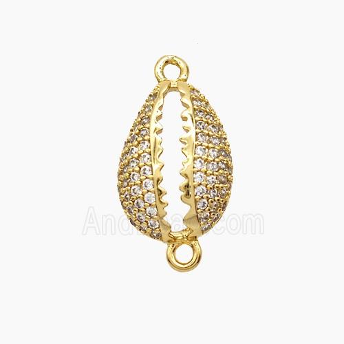 Copper Pendant Pave Zircon, Gold Plated