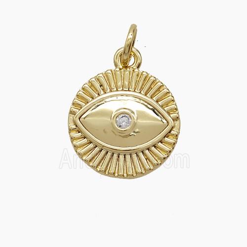 Copper Pendant Pave Zircon, Gold Plated