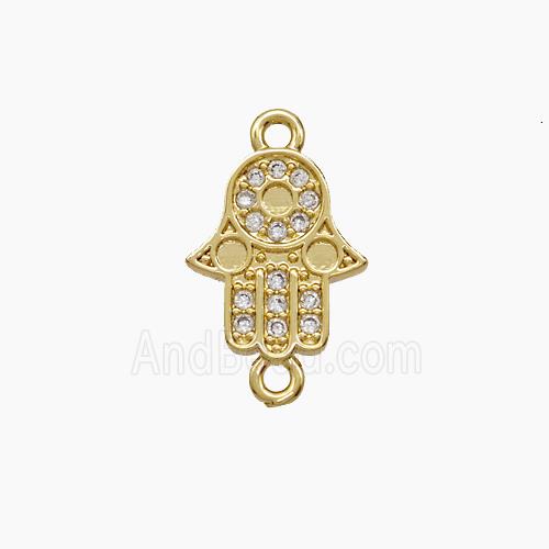 Copper Pendant Pave Zircon, Gold Plated