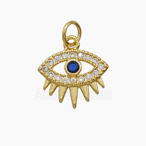 Copper Pendant Pave Zircon, Gold Plated
