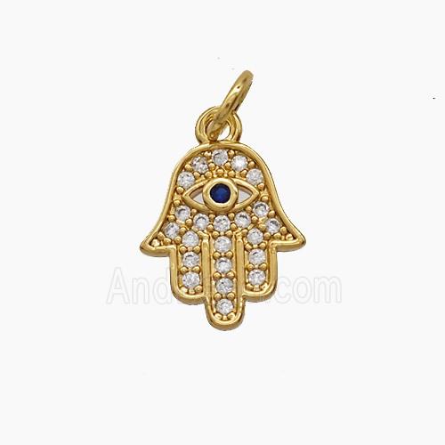 Copper Pendant Pave Zircon, Gold Plated