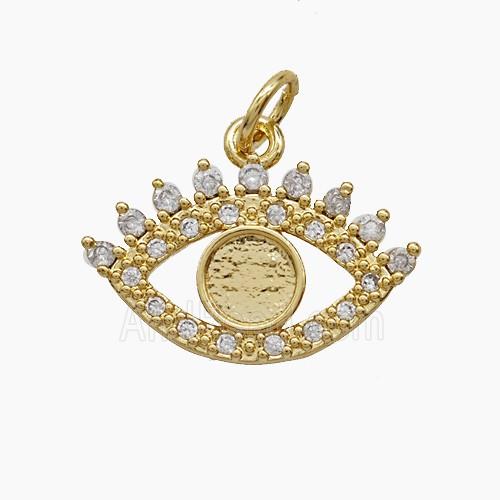 Copper Pendant Pave Zircon, Gold Plated