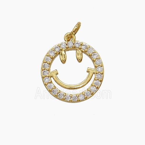 Copper Pendant Pave Zircon, Gold Plated