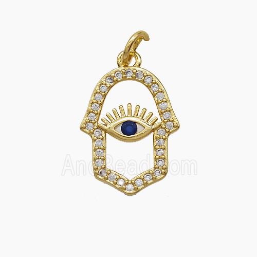 Copper Pendant Pave Zircon, Gold Plated