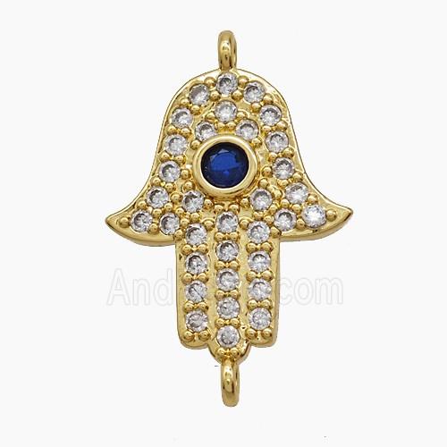Copper Pendant Pave Zircon, Gold Plated