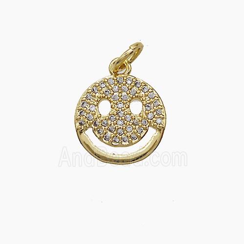 Copper Pendant Pave Zircon, Gold Plated