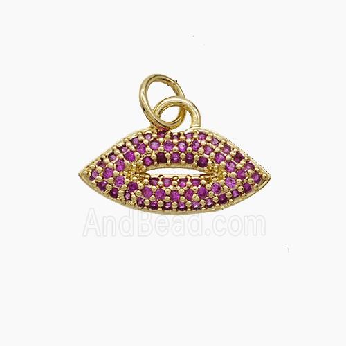 Copper Pendant Pave Zircon, Gold Plated