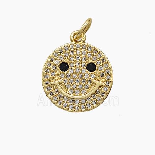 Copper Pendant Pave Zircon, Gold Plated
