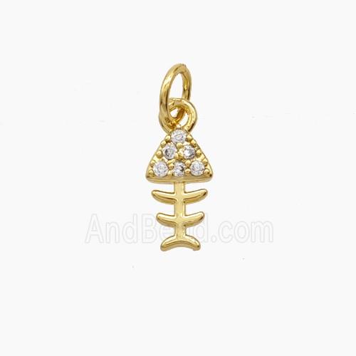 Copper Pendant Pave Zircon, Gold Plated