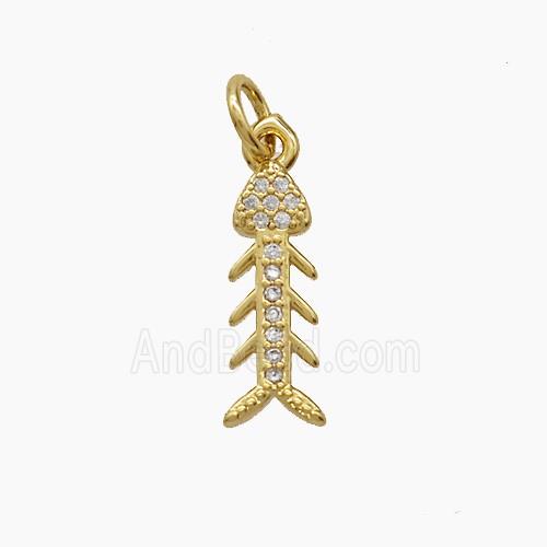 Copper Pendant Pave Zircon, Gold Plated