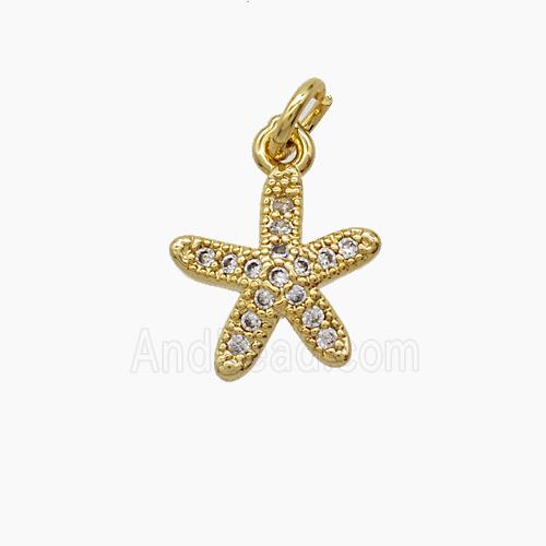 Copper Pendant Pave Zircon, Gold Plated