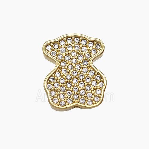 Copper Pendant Pave Zircon, Gold Plated