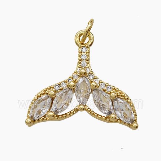 Copper Pendant Pave Zircon, Gold Plated