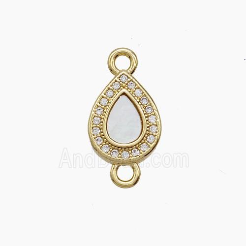 Copper Pendant Pave Zircon, Gold Plated