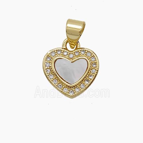 Copper Pendant Pave Zircon, Gold Plated