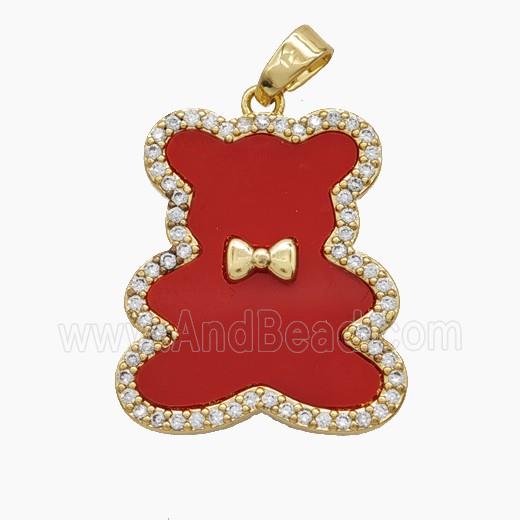 Copper Pendant Pave Zircon, Gold Plated
