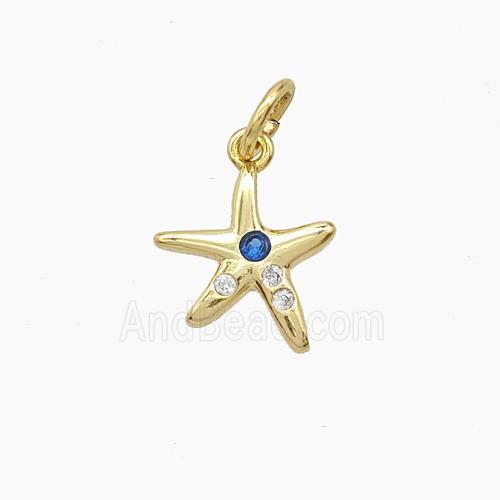 Copper Pendant Pave Zircon, Gold Plated