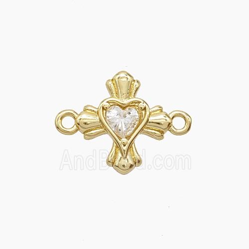 Copper Pendant Pave Zircon, Gold Plated