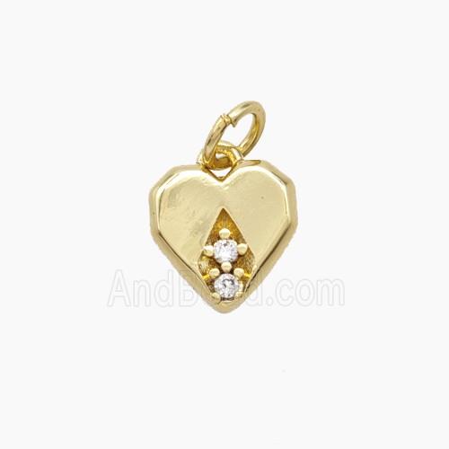 Copper Pendant Pave Zircon, Gold Plated