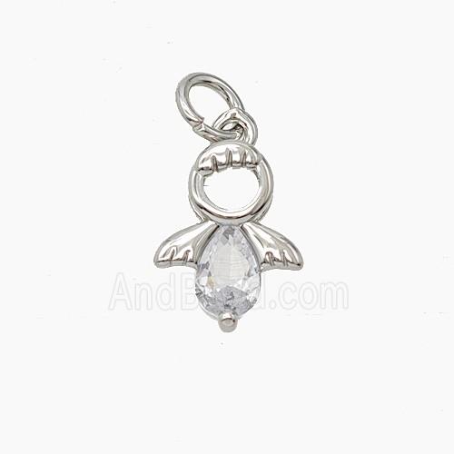 Copper Pendant Pave Zircon, Gold Plated