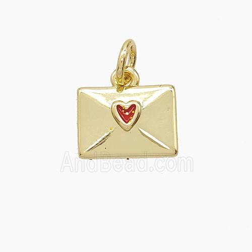 Copper Pendant Pave Zircon, Gold Plated