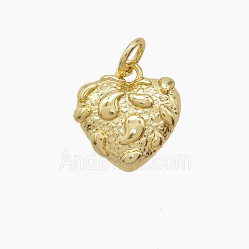 Copper Pendant Pave Zircon, Gold Plated